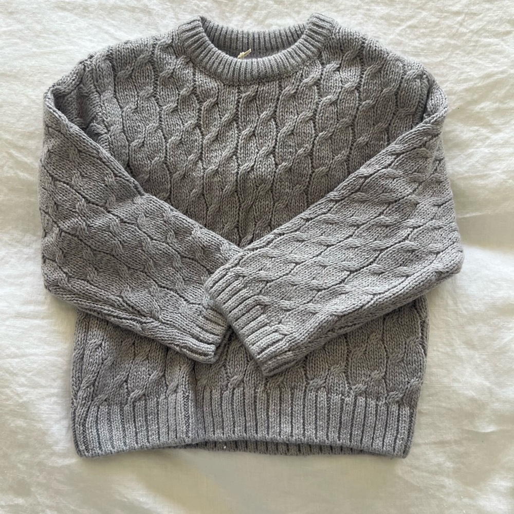 Zara Girls Gray Cable Knit Sweater Size 5 NWT